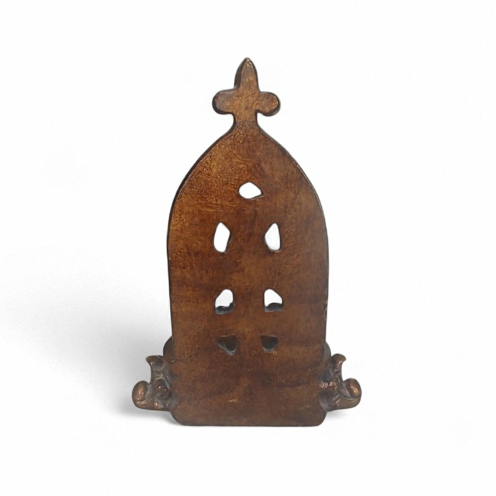 Fleur-de-lis wooden candle holder,Wall Sconce.  8"H x 5.5"W.  2FOR$10 - Picture 3 of 7